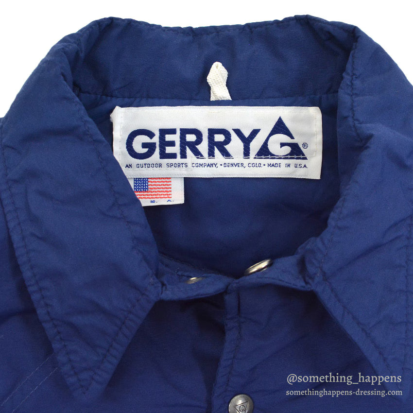 1980's GERRY DOWN SHIRT NAVY ... Fits like L to XL