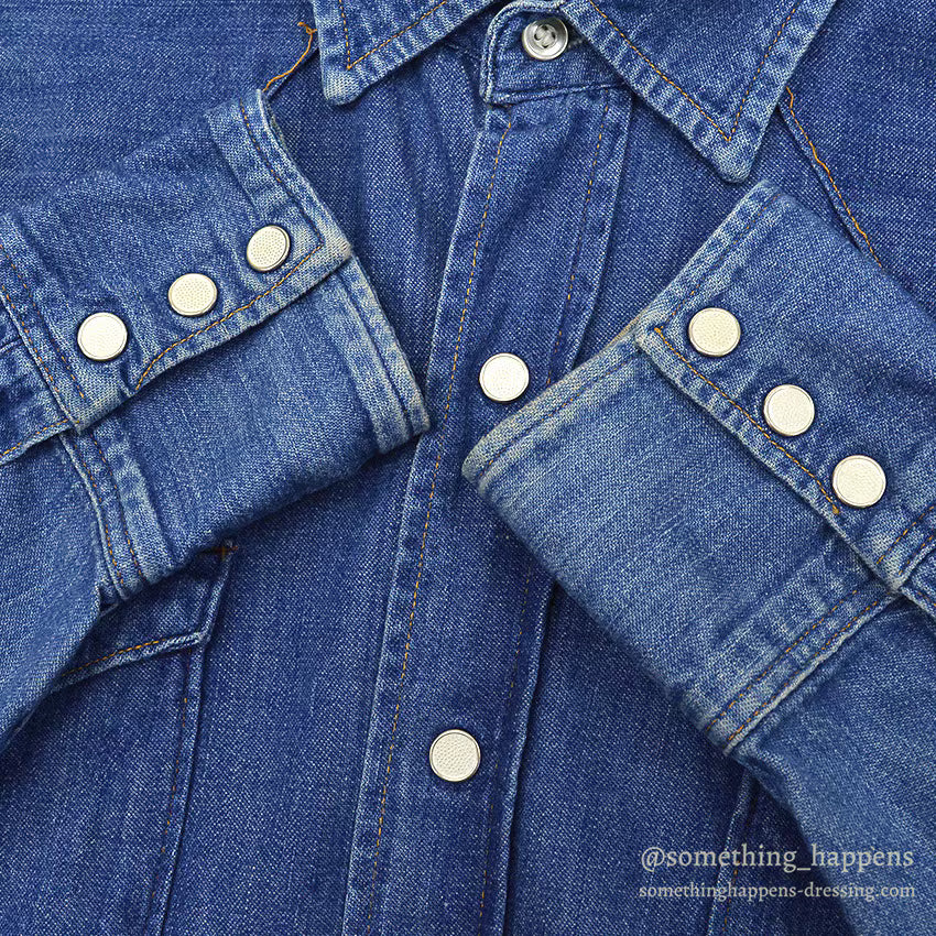 1960's~ MAVERICK DENIM WESTERN SHIRT... 15 1/2