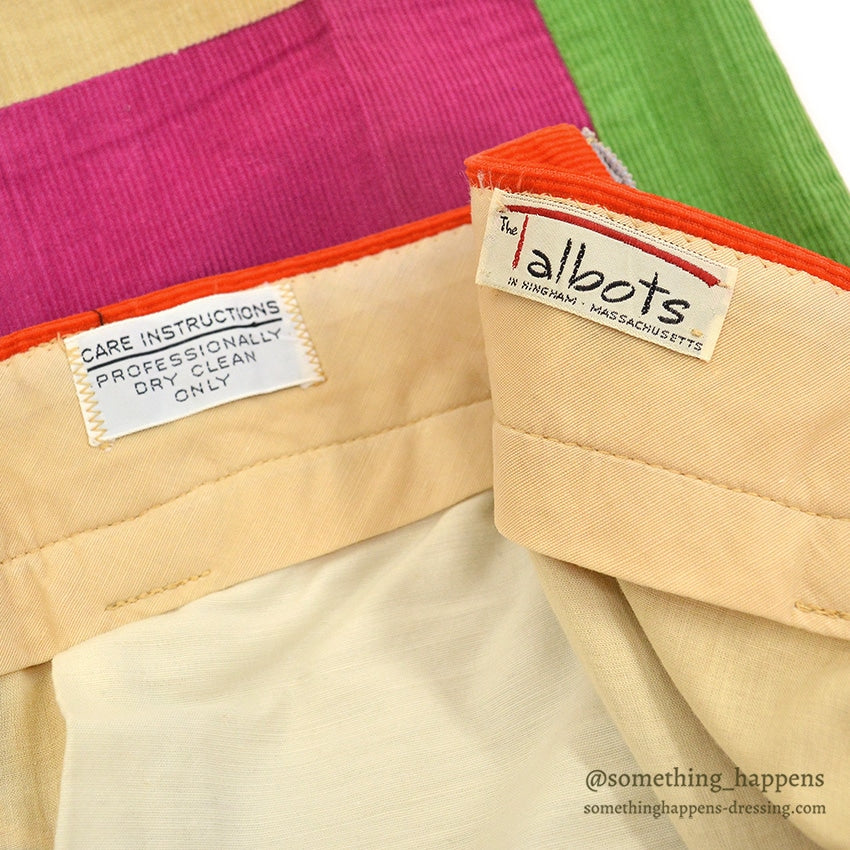 ~1970's TALBOTS PATCHWORK CORDUROY PANTS ... W36/L30