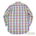 ~1980's CUZZENS PLAID COTTON DRESS SHIRT MADE IN IATLY 2 ... L
