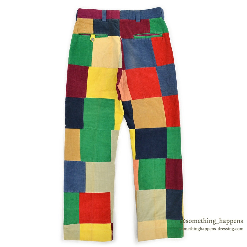 1970's CRAZY PATTERN PATCHWORK CORDUROY PANTS... W32/L28