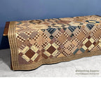 ANTIQUE PRIMITIVE FOLK ART PATCHWORK QUILT... 228cm/228cm