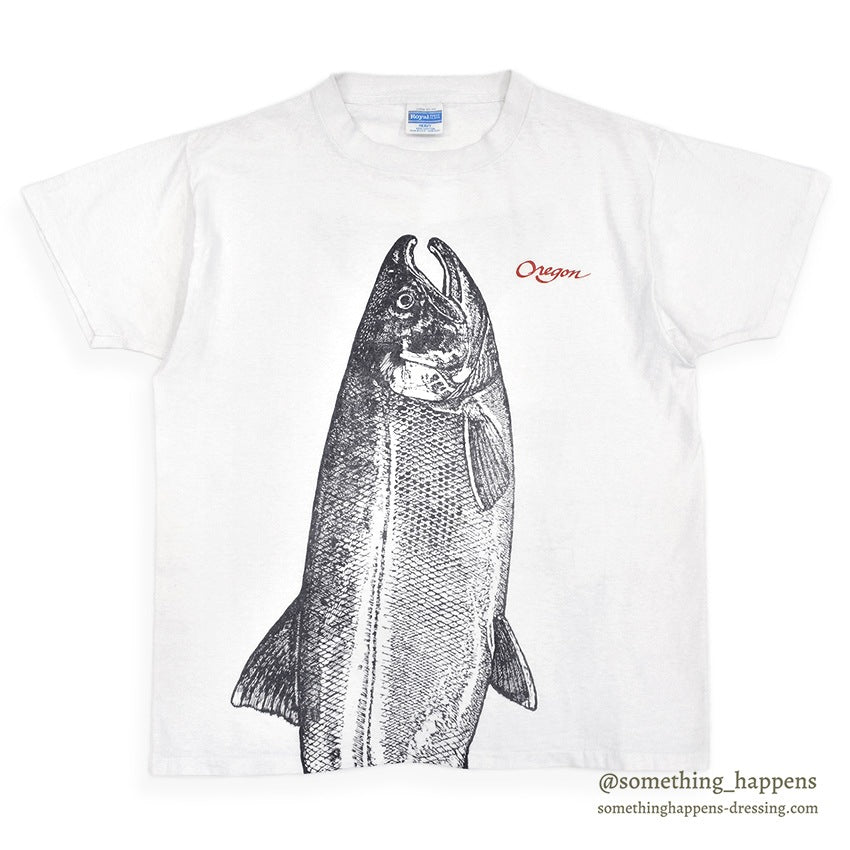1980's ROYAL HEAVY SALMON FISH T-SHIRT...L