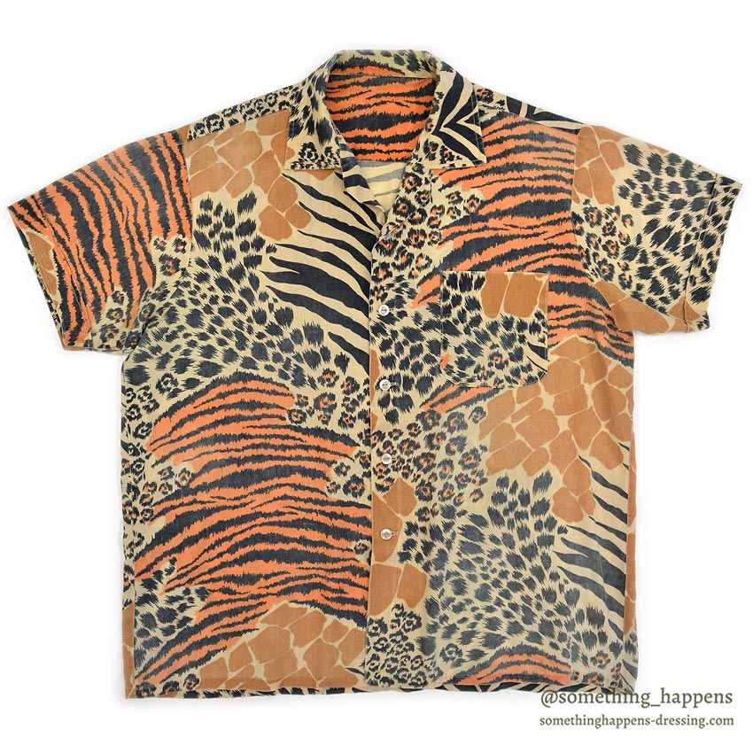 1960's~ ANIMAL PRINT S/S SHIRT...