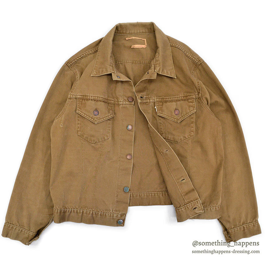 1960's~ LEVI'S BIG-E BROWN COTTON SATIN JACKET...