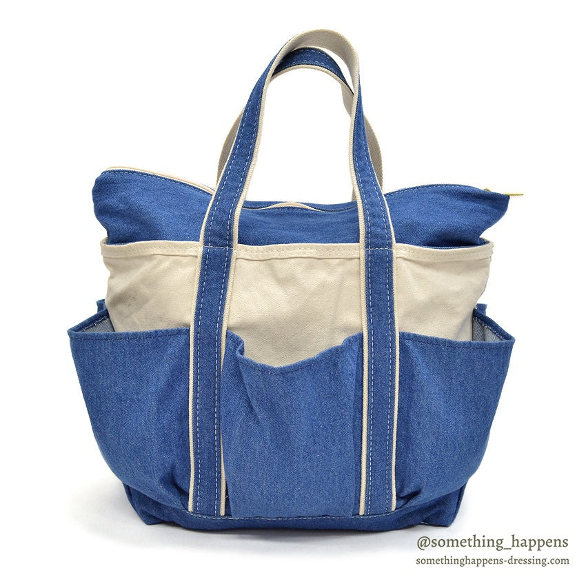 1990's~ L.L.BEAN CANVAS GARDEN TOTE DENIM ZIP TOP ...