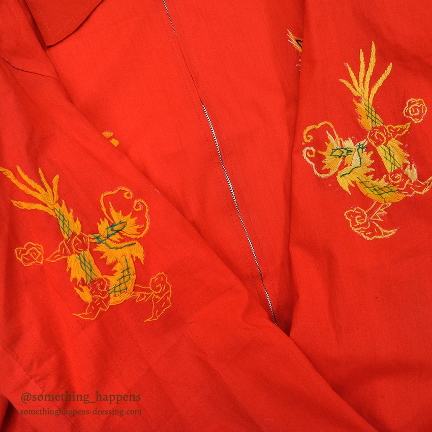 1960s DEADSTOCK VIETNAM SOUVENIR JACKET (Vietnamese souvenir jacket) 1968 Red...