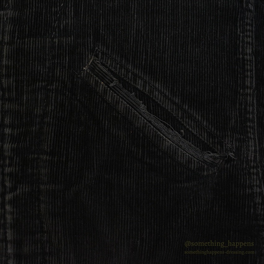 1930's UNKNOWN BLACK CORDUROY SPORT JACKET RARE...