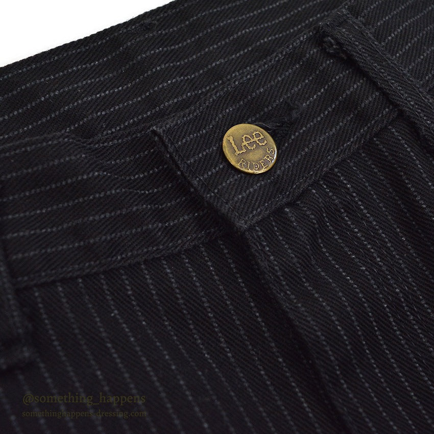 1980's Lee 200 STRIPE BLACK COTTON PANTS... W33/L27