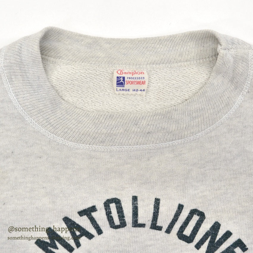 1950's CHAMPION RUNNER TAG INDIAN HEAD FLOCK PRINT SWEAT SHIRT ... L