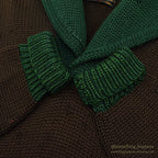 1930's Oakes Bros TWO-TONE SHAWL COLLAR SWEATER...