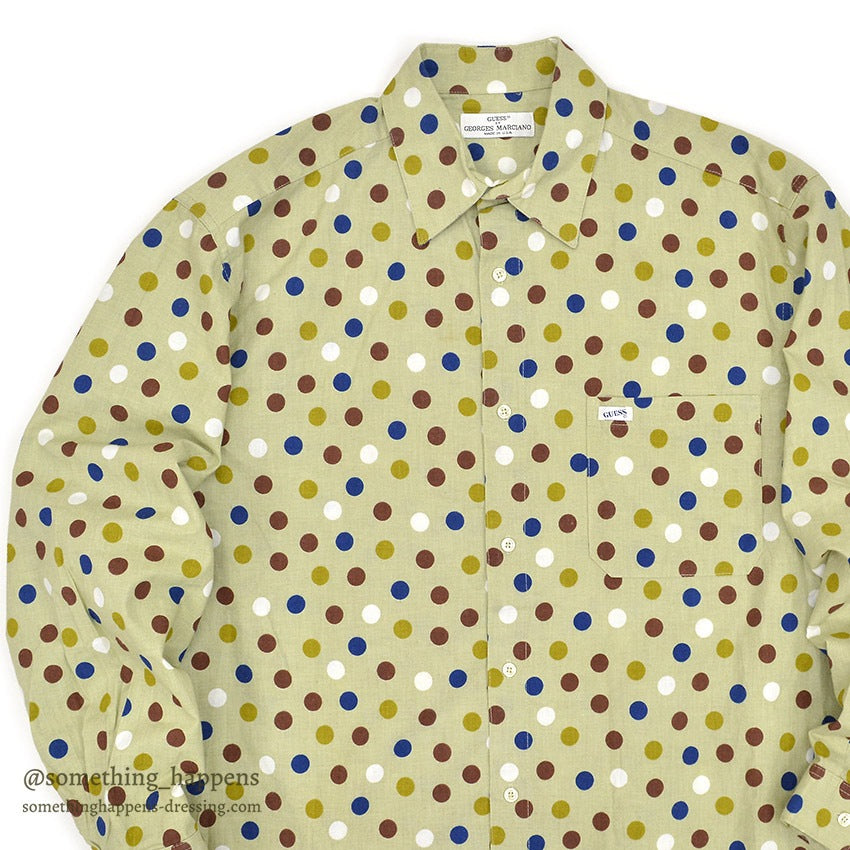 ~1990's GUESS MULTI COLOR POLKA DOTS SHIRT...