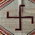 c.1900's NAVAJO RUG WHIRLING LOG SADDLE BLANKET ... 91cm/69cm