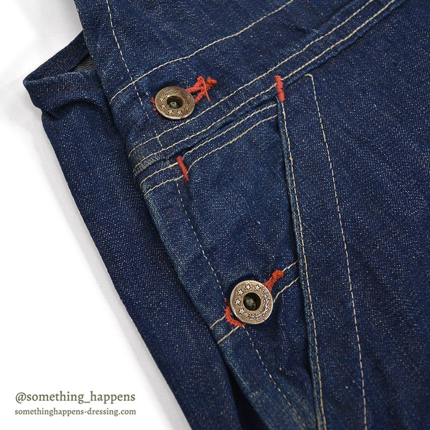 1940's WW2 DENIM OVERALL / VERY DARK ... W38/L31