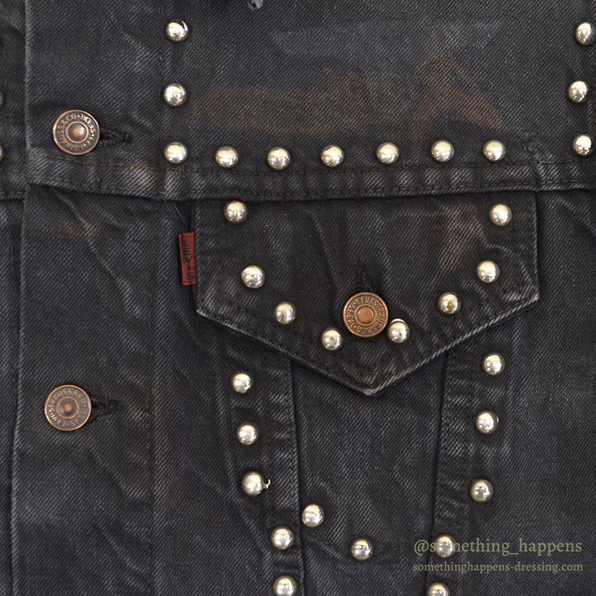 1960's LEVI'S 70505-0217 BIGE OVERDYED / BLACK WITH STUDS...