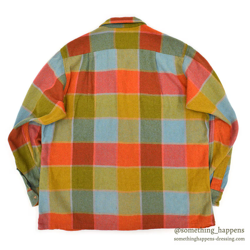 ~1960's Mckey's BLOCK PLAID WOOL SHIRT...