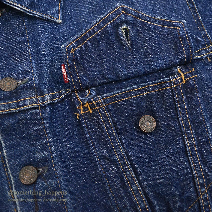 1960s LEVI'S 70505-0217 BIG-E DENIM JACKET / Transition Period ... 50