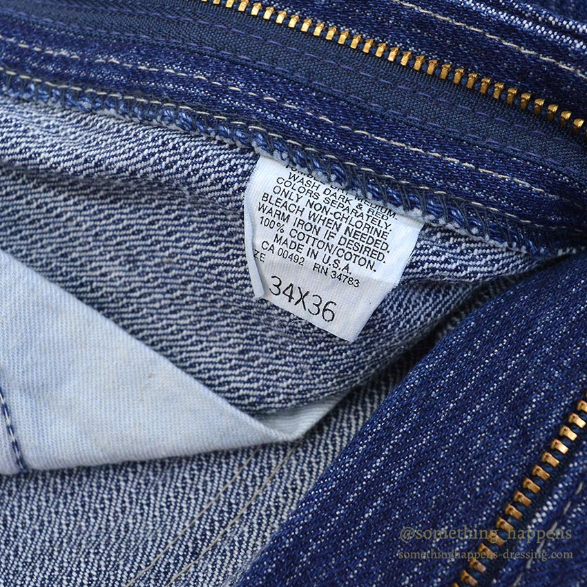 1980's Lee 203 STRIPE DENIM PANTS / TRIM FIT ... W34/L36