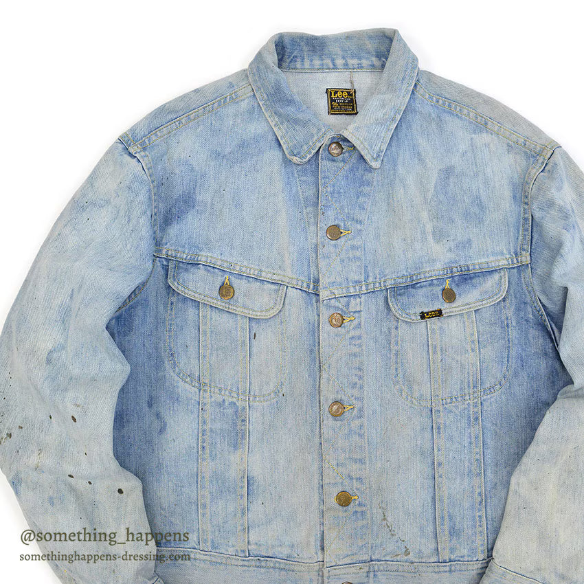 1970's Lee 101-J DENIM JACKET / BLEACHED... 46