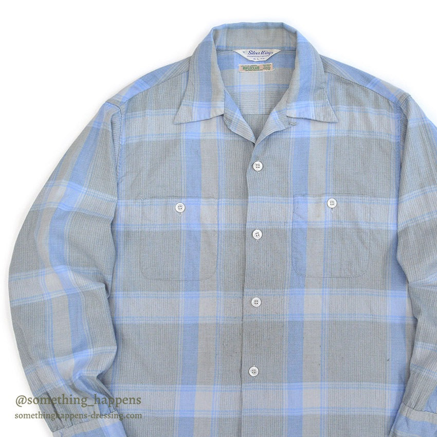 1950's SILVER WINGS RIFLE CLUB PLAID SHIRT... L
