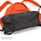 1970's EDDIE BAUER ORANGE NYLON/LEATHER RUCK SACK...