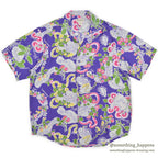 1980's BANANA REPUBLIC SAFARI & TRAVEL RAYON ALOHA SHIRT...M