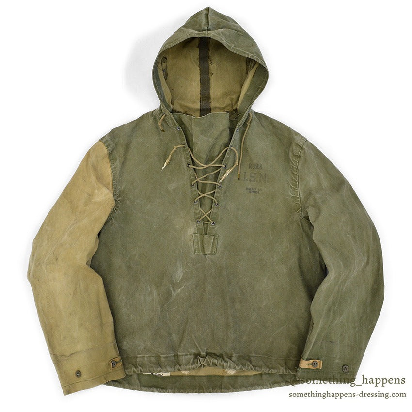 1940's U.S.NAVY WW2 FOUL WEATHER PARKA / TWO-TONE ... M