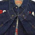 1960's~ LEVI'S 70505-0217 BIGE POW MIA EMBROIDERED DENIM JACKET / SPECIAL...