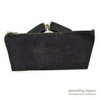 ~1970's OLD BLACK COTTON / LEATHER HUNTING BAG...