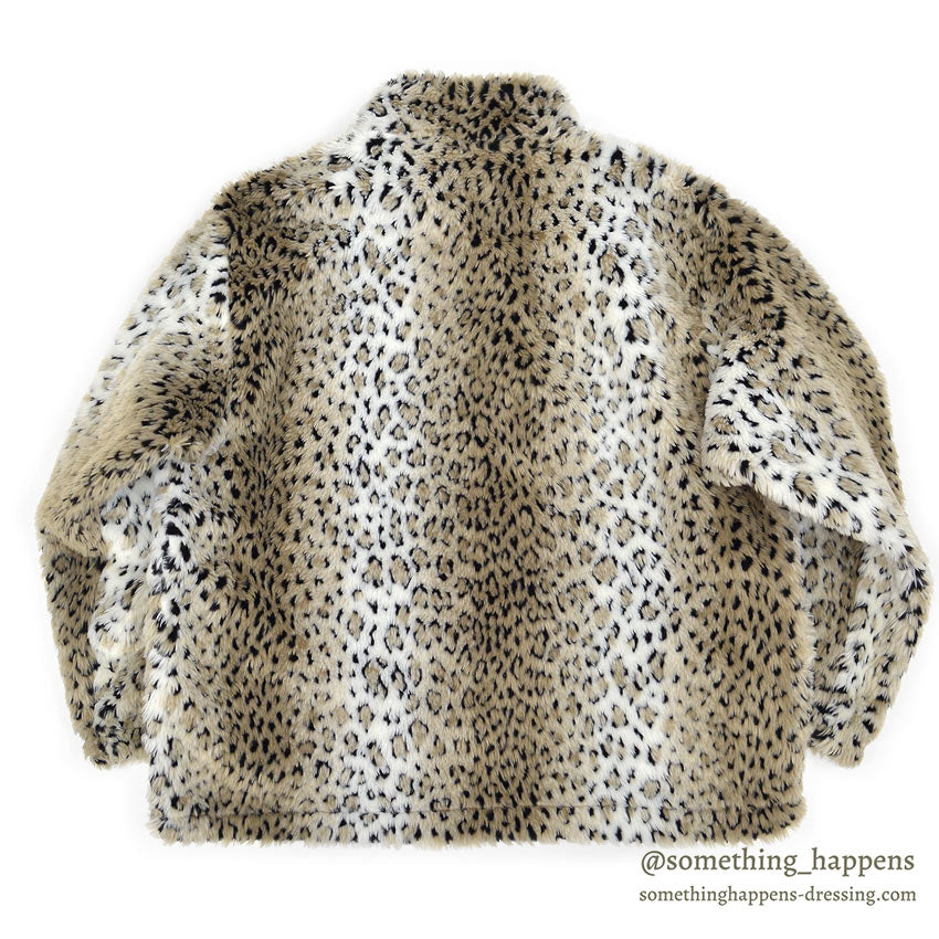 DEADSTOCK BLACK MOUNTAIN LEOPARD FLEECE JACKET...L