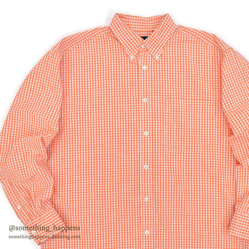 1990's~ GAP ORANGE GINGHAM CHECK B/D SHIRT ... M