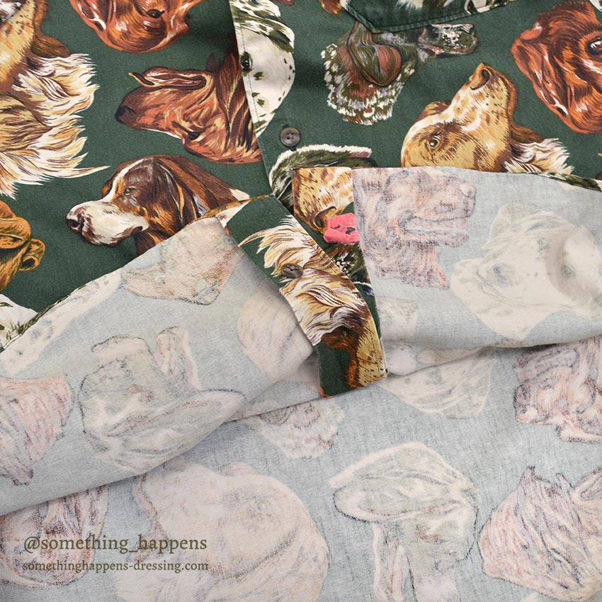 1980's BANANA REPUBLIC SAFARI & TRAVEL DOG ​​PRINT SHIRT 1 ... M
