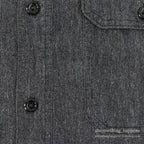 1950's HERCULES BLACK CHAMBRAY SHIRT / ELBOW PATCHES...