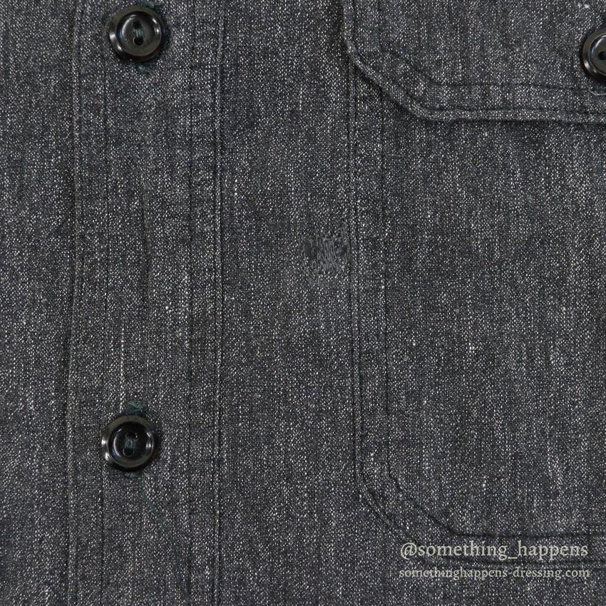 1950's HERCULES BLACK CHAMBRAY SHIRT / ELBOW PATCHES...