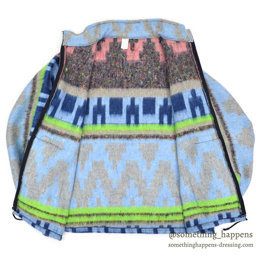 1980's MOLINA INDIAN DRAWIN GEOMETRIC ACRYLIC JACKET...L