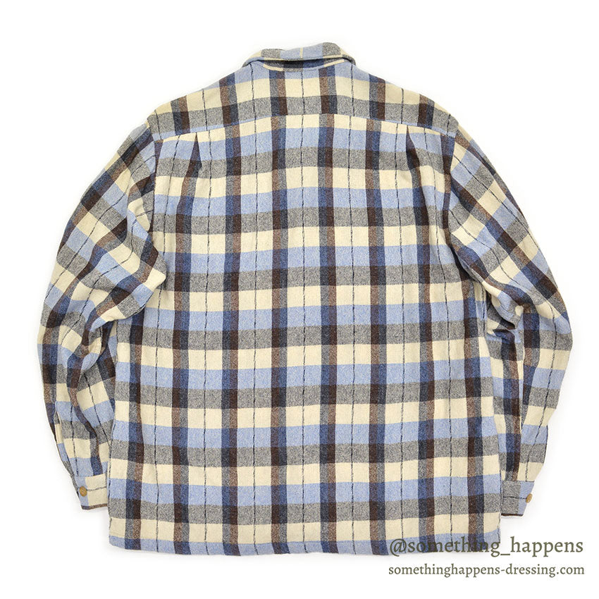 1950's McGREGOR PLAID WOOL SHIRT...ML