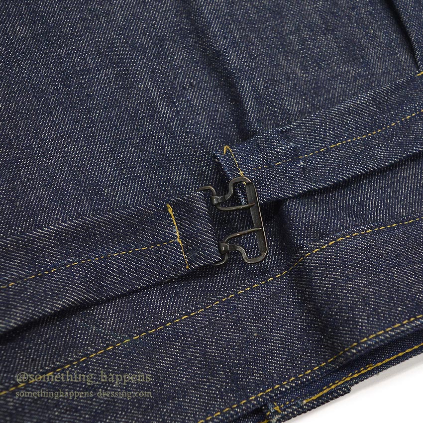 1940's DEADSTOCK FOREMOST BUCKLE BACK DENIM JACKET / LEATHER PATCH ... 36