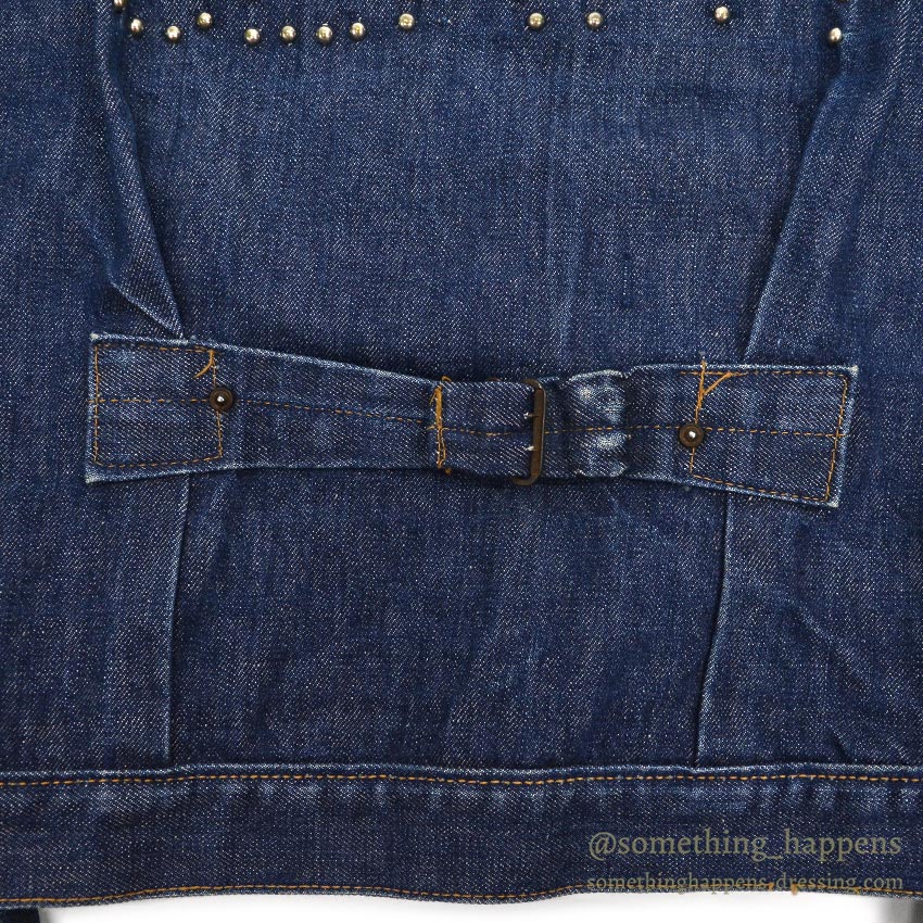 1940's~ MONTGOMERY WARD 101 BUCKLE BACK DENIM JACKET / COOL STUDS...