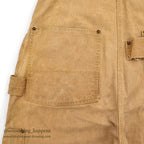 1940's~ CARHARTT DUCK DOUBLE KNEE OVERALL UNLINED / PAINT SPLATTER VIBE ... W36/L27