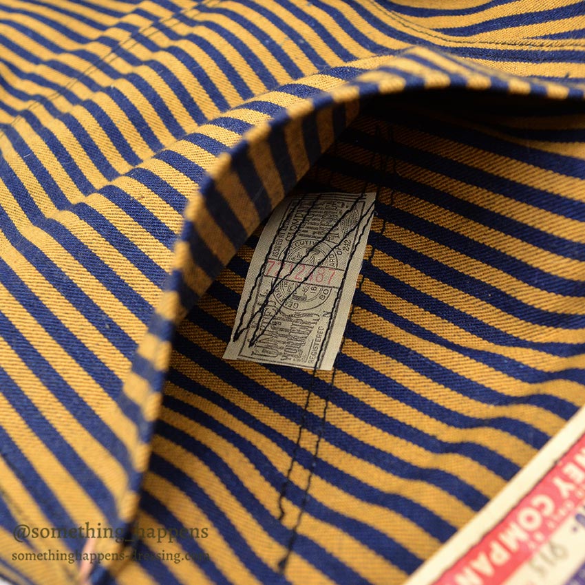 1940's DEADSTOCK PAYDAY WW2 BROWN EXPRESS STRIPED OVERALL / HIGH BACK ... W36/L30