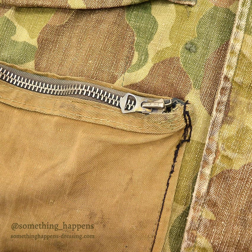 1940's USARMY WW2 FROG SKIN CAMO HBT JACKET / MODIFIED... 36R
