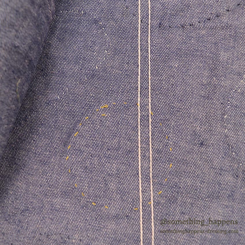 1970's DELUXE SPORTSWEAR VAD DYED DENIM JACKET / LOTS OF PATCHES ... M