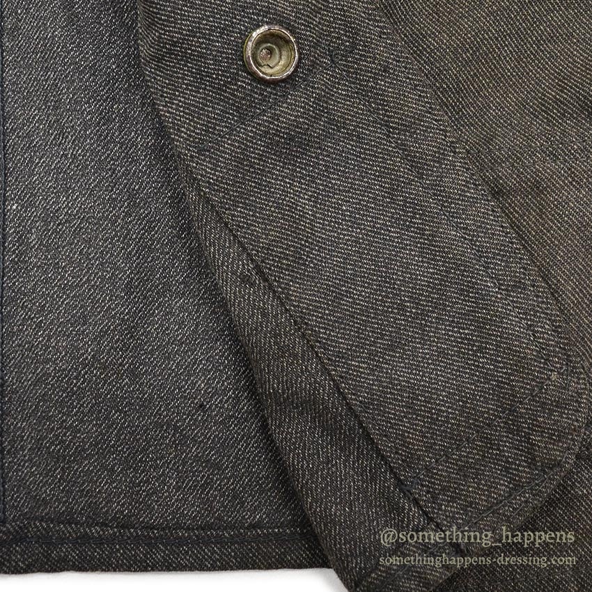 1930's MONTGOMERY WARD SALT AND PEPPER COVERALL / CHIN STRAP & SNAP BUTTON...
