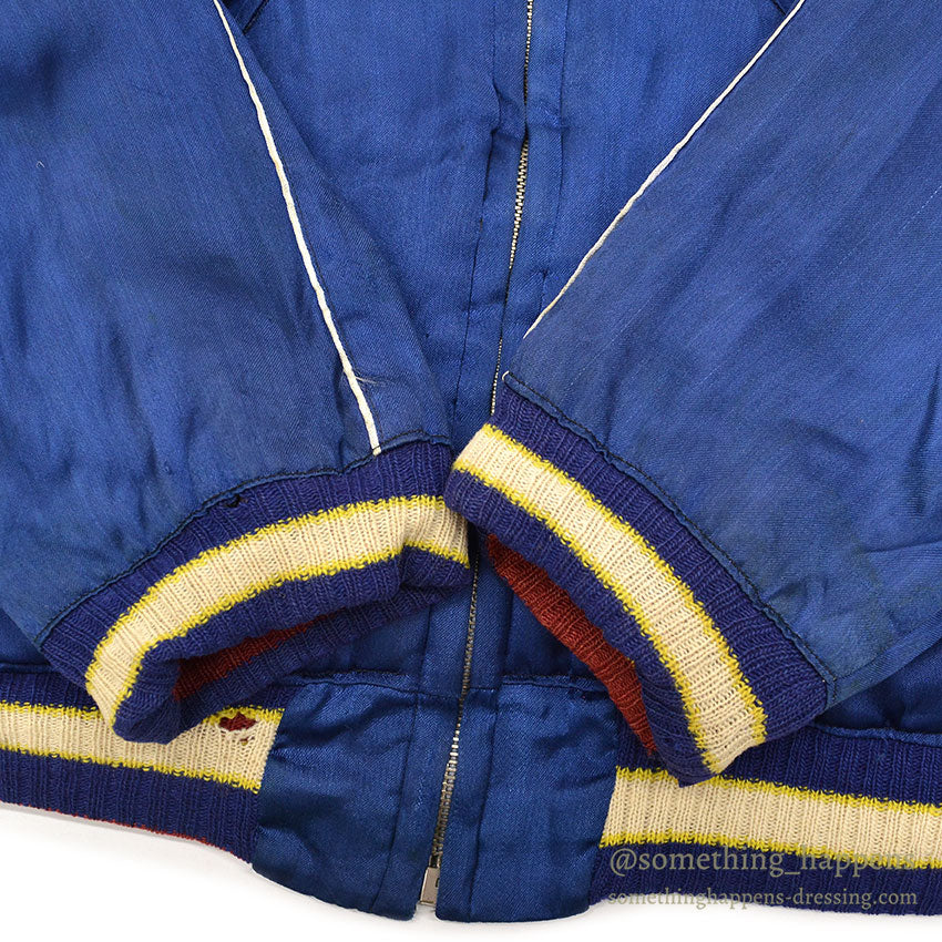 1950s JAPAN SOUVENIR JACKET (Sukajan) - Tiger Face, Mount Fuji, Eagle, Mitsuwa Zipper...