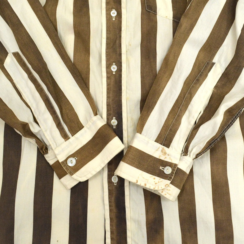 ~40's POWERS STRIPE LONG SLEEVE SHIRT'S... 151/2