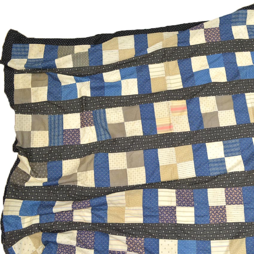 Circa 1880's~1920's Indigo Black Antique Quilt Top... 214cm×190cm