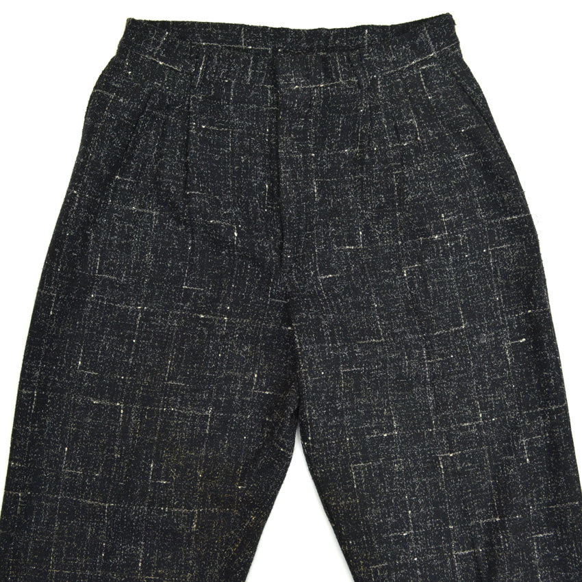 70's COTLER Fleck Pattern Black Wool Slacks...