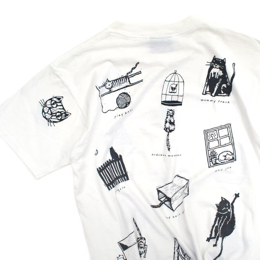 90's YOUR HEAD GOES HERE Cat Graphic T-Shirt ... L