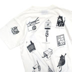 90's YOUR HEAD GOES HERE Cat Graphic T-Shirt ... L