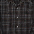 50's~ Ombre Check WOOL & RAYON Blend Shirts...